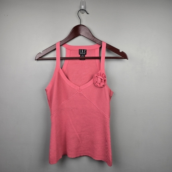 INC Silk Blend Dressy Blouse Floral Detail Pink Womens Size MP Spring Office - Picture 1 of 7